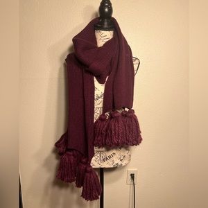 Echo maxi tassel muffler chunky knit scarf acrylic